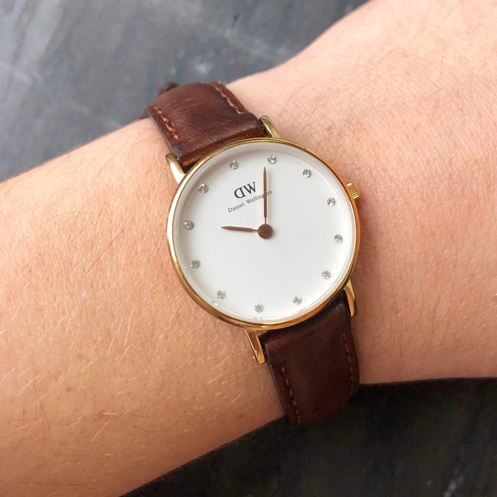 Daniel Wellington Women's Watch, Brown, Crystals